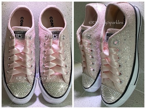 Customised converse pale - customised, pink