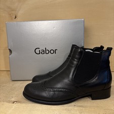 Gabor black leather - leather, chelsea