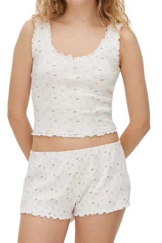 Ladies pyjamas ivory - pyjamas,