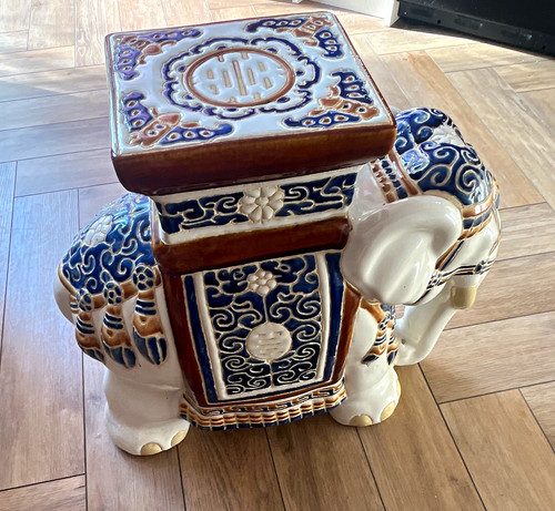 Glazed ceramic elephant - glazed,