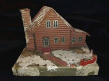 Vintage Christmas Log LOGGIE Cabin Putz House LARGE!