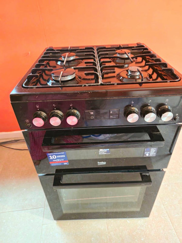 Beko black freestanding gas - black,