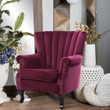 Wine red velvet armchair - wine,