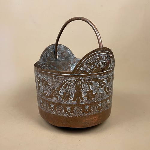Copper bucket vintage - copper,