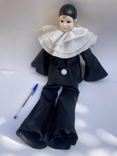Vintage Pierrot Porcelain Clown Doll 17"