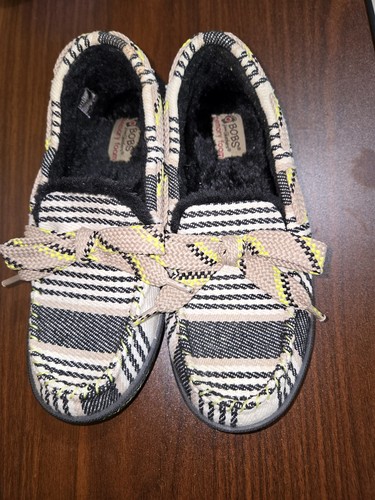 Bobs skechers black white tan - skechers,