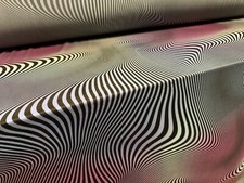 Power Mesh Net Stretch Spandex Fabric, Per Metre - Psychedelic Swirl Print