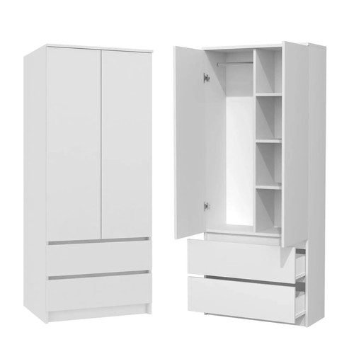 Modern white wardrobe door - white,