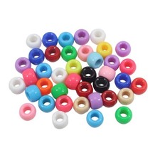 200pcs Acrylic Barrel Pony Beads - 8x6mm Mixed Colors for Kids Crafts & Kandi Br