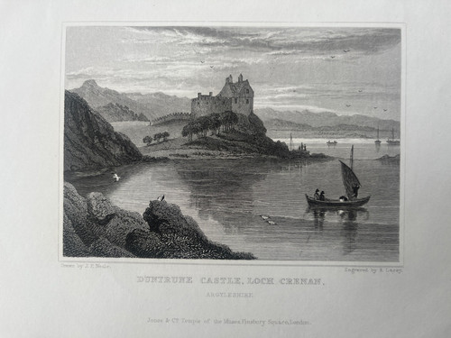1831 antique print duntrune - 1831, print;