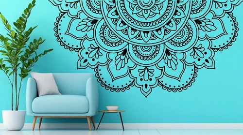 Half mandala wall sticker - half,