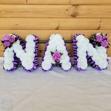 NAN Funeral Flowers Artificial Tribute Wreath Silk Memorial Any 3 Letters 