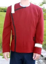 Star Trek TWOK Red Jacket Wrath of Khan Movie Uniform Cosplay Costume for Men