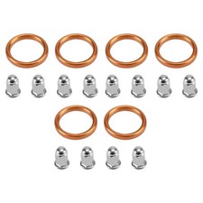 6 Exhaust Gaskets & 12 Cap Nuts For Honda Valkyrie GL1500C/D, GL1500CF, GL1500CT