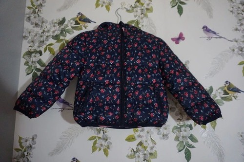 Blue floral puffer - , coat