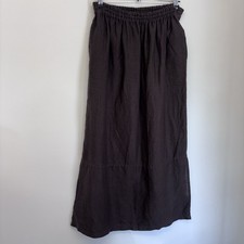 Hamsptead Bazaar Skirt One Size Chocolate Brown Lagenlook Layering Linen Blend