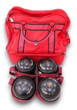Set Of 4x HENSELITE Tiger II Size 1 Heavy Lawn Bowls w/ Carry Bag - D14