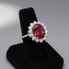 Sterling Silver Large Ruby