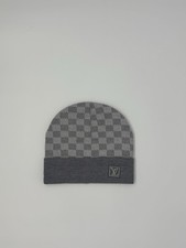 LV Grey Checkered Beanie One