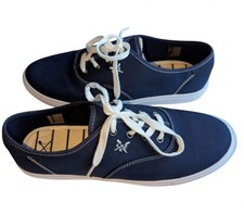 Men's CREW CLOTHING Vintage Navy/White PLIMSOLLS Canvas Shoes EU 43 UK 9 *NWOB*