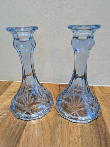 Pair vintage blue pressed - x2,