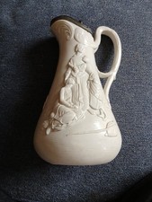 1847 Samuel Alcock Jug with Pewter Cover Decoration Naomi & Her Daughter-in-Laws