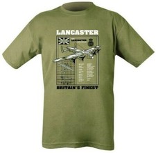 MILITARY LANCASTER T-SHIRT MENS S-2XL RAF ARMY TOP WW2 FIGHTER PLANE 100% COTTON