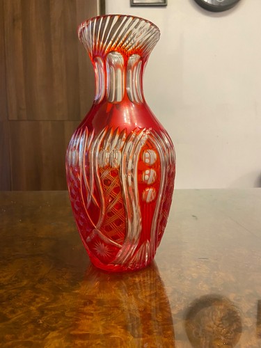 Bohemian ruby red - glass, vase