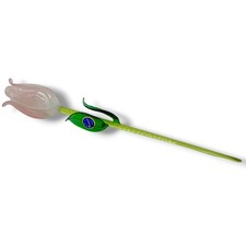Murano Glass Tulip Pink White