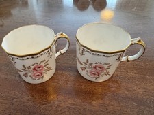Royal Crown Derby ROYAL PINXTON ROSES Demitasse Cup (pair)