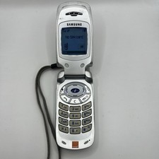 Samsung Galaxy SGH-A800 Silver Orange Mini Antenna Mobile Flip Phone Working
