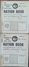 2x 1953 Ration Books Named