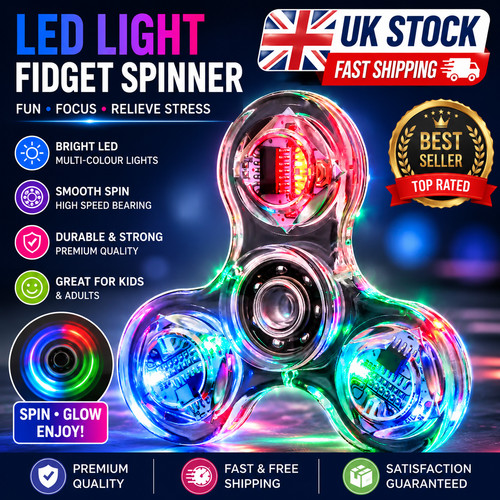 Led light fidget - led, spinner