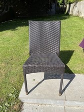 8 x Rattan Effect Garden Dining Chairs Outdoor Patio Chair Set