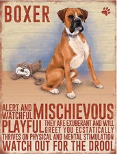 Boxer Metal DOG Retro wall sign plaque BATHROOM GARAGE Gift