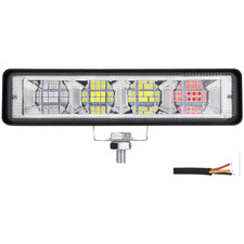 12V LED Work Light Single Row 4 Hole Aluminum Housing for Boat Truck Trailer