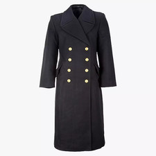 Black Navy Wool Great Coat -