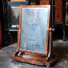 Antique Mahogany Swing Mirror with Original Glass