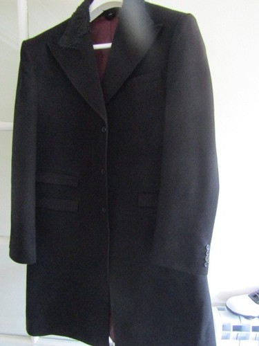 Gents black wool coat - black, with