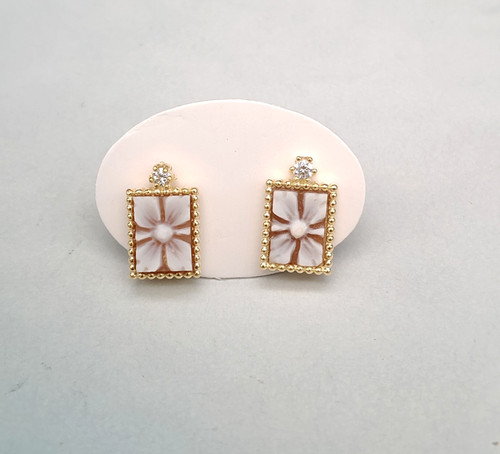 Women stud earrings cameo - women's,