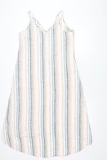 Next Women’s Multicoloured Stripe Linen Blend Shift Dress Size 14