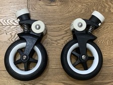 PAIR BUGABOO BEE 5 COMPLETE FRONT WHEELS WHITE CAPS