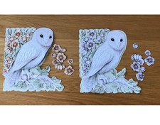 2 Sets Owl with floral cornice