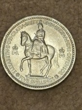 1953 Elizabeth II Coronation Crown, 5 shilling coin / uncirculated. 