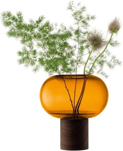 Lsa oblate amber glass vase - lsa,