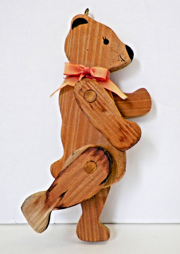Wooden bear christmas - wooden,