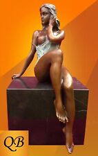 ART DECO BRONZE FIGURINE SCULPTURE STATUE EROTIC NUDE GIRL NAKED FIGURE HOT CAST