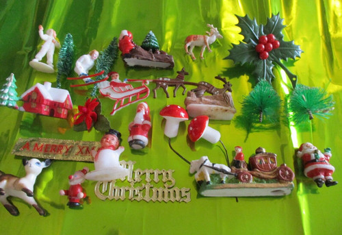 Vintage christmas cake toppers - christmas,