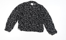 Zara Women’s Black Floral Puff Sleeve Blouse Size M