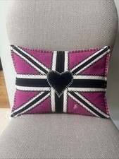 Used Union Jack Pink / Black / Cream Jan Constantine Wool Cushion